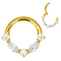 Titanium Marquise Round Daith &amp; Septum Piercing Hoop 16G 10MM