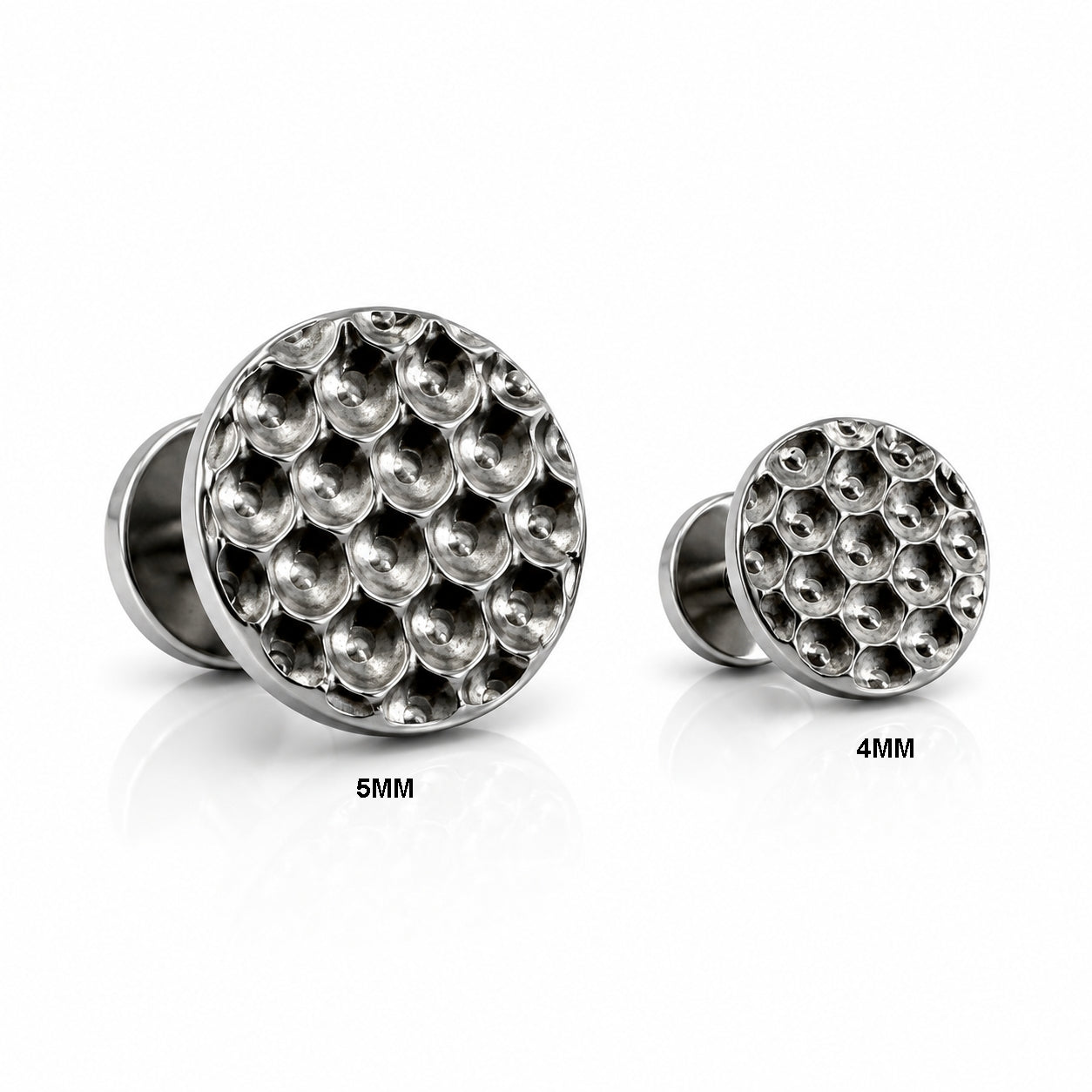 Titanium Textured Disc Stud