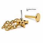 Titanium Triple Chain Dangle Stud