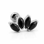 Titanium Black Marquise Fan Stud