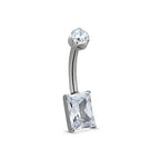 Titanium 14G (1.6MM) Internally Threaded Square Cut Belly Piercing 10MM