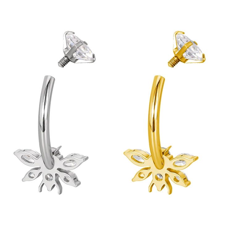 Crystal Bee Belly Piercing