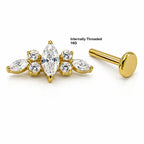 Titanium Arch CZ Flat Back Stud