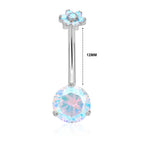 Titanium 14G (1.6MM) Internally Threaded Round Cut AB Belly Piercing 12MM