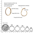 Titanium 16G (1.2MM) Hinged Lock Crystal Studded Piercing Hoop