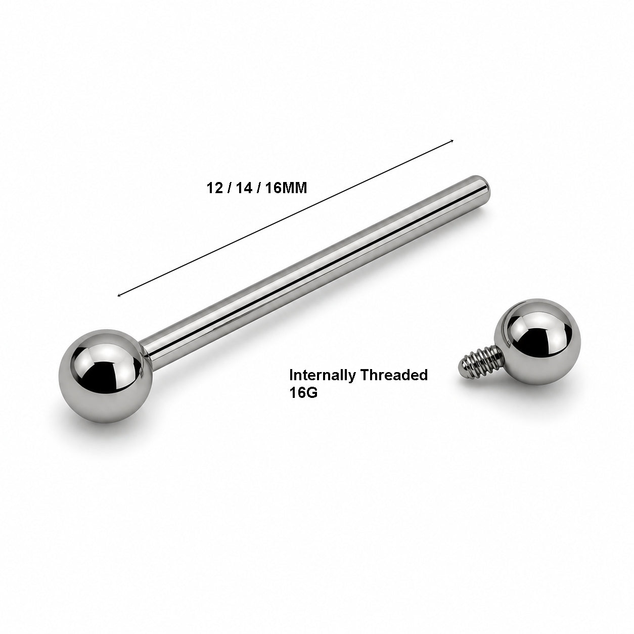 Titanium Nipple Piercing Barbell – Classic Ball Ends