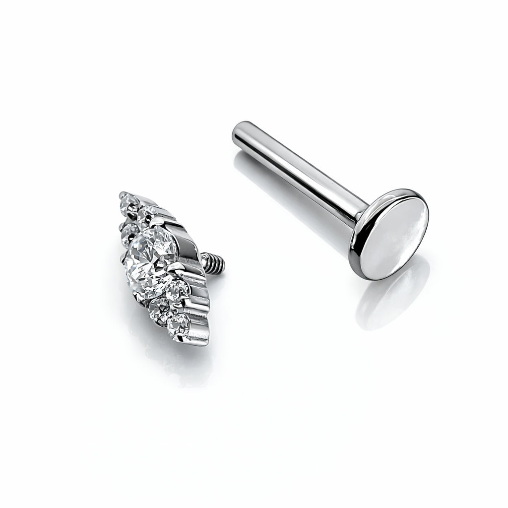 Titanium CZ Eye Flat Back Stud