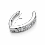 Titanium Click Lock Belly Piercing – Double Row Clear CZ Bar