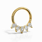 Pear Shape Lab Diamond Hinged Clicker Ring