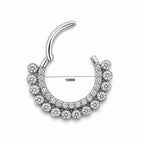 Titanium CZ Hinged Daith / Septum Ring – 10mm (16G)