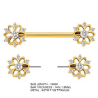 ASTM F136 Titanium Sunflower Nipple Piercing Jewelry 