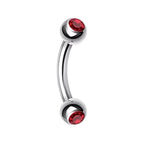 Natural Titanium 16G (1.2MM) Internally Threaded Rook Eyebrow Piercing