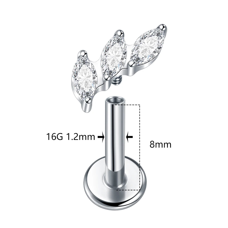 ASTM F136 Titanium 16G (1.2MM) Internally Threaded Piercing Stud