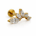 Titanium Marquise Ascending Petal Flat Back Stud
