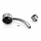 Implant Grade Titanium Belly Piercing with Black Stone