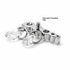 Titanium Crystal Bar Dangle Stud
