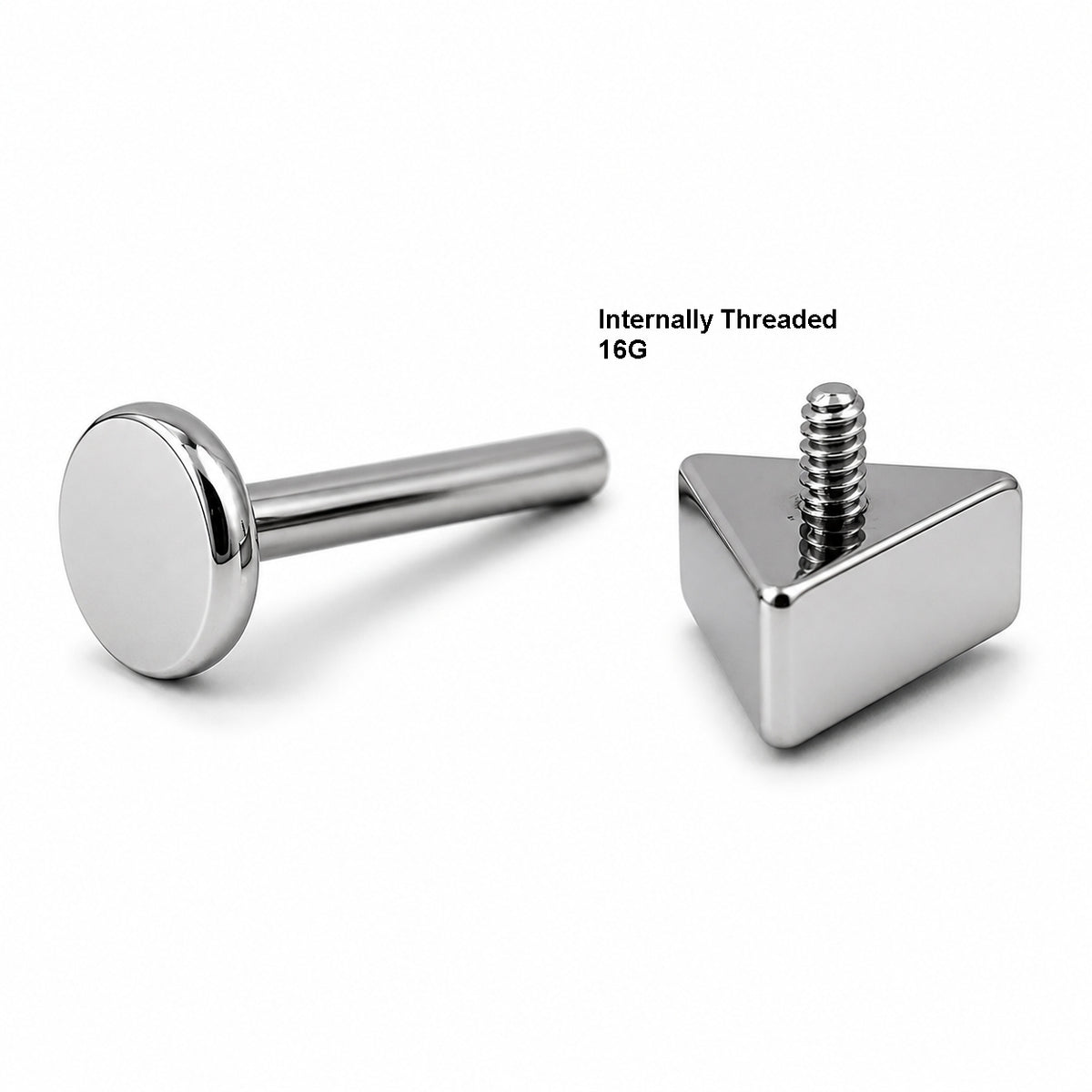 Triangle Crystal Titanium Flat Back Stud