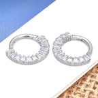 Natural Titanium Square Crystal Daith &amp; Septum Piercing Hoop 16G 8MM