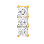 Titanium Square Crystal16G (1.2MM) Internally Threaded Ear Piercing Jewelry