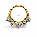 Titanium Hinged Hoop with CZ Accents – 16G | 10mm