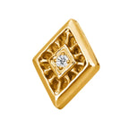 Titanium 16G (1.2MM) Internally Threaded Diamond Crystal Piercing Stud