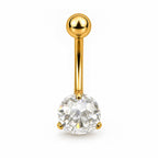 Implant Grade Titanium Belly Piercing with Solitaire CZ