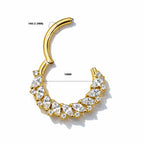 Titanium Hinged Hoop Marquise Dual CZ – 16G | 10mm
