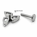 Titanium Trinity Clear Crystal Stud