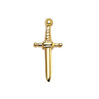 18K Solid Gold 18G Threadless Push Pin Flat Back Dager Stud