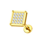 ASTM F136 Titanium 16G (1.2MM) Internally Threaded Square Piercing Stud