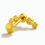 18K Yellow Gold Bezel-Set Moissanite Cascade Stud – Internally Threaded (Sold Per Piece)