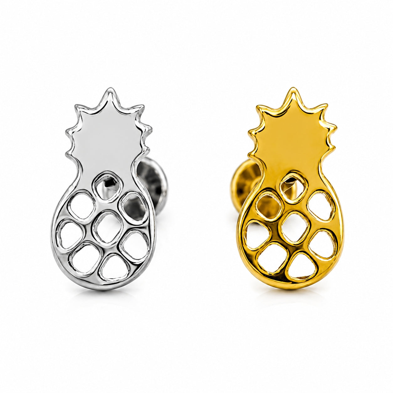 Titanium Pineapple Threadless Stud