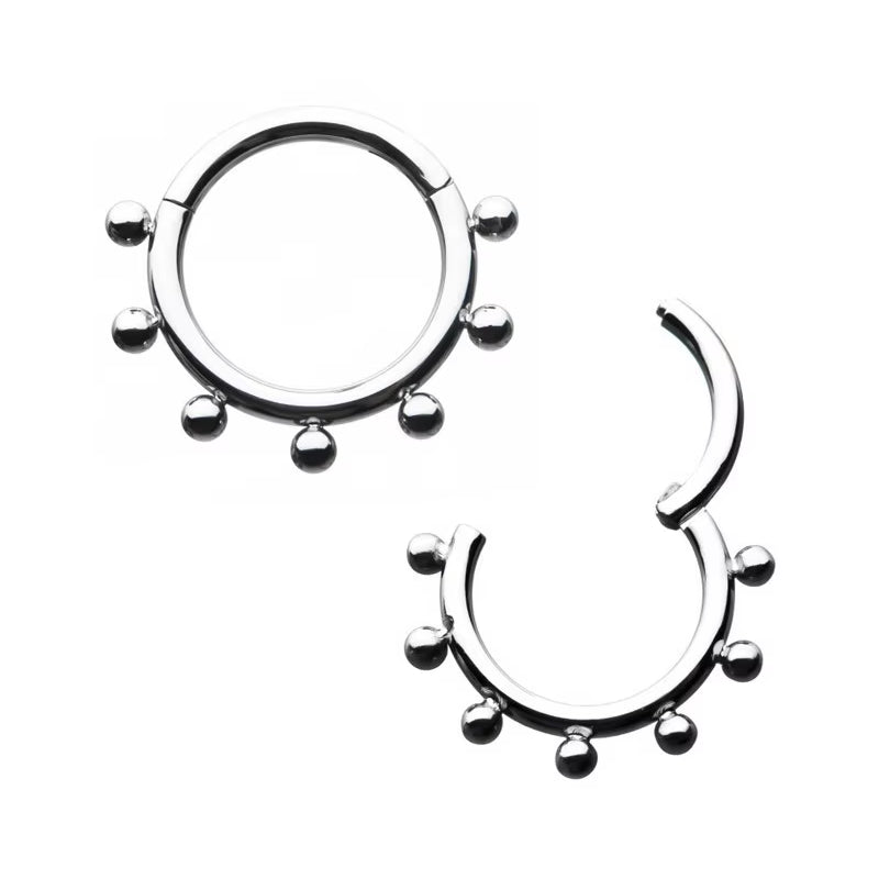Natural Titanium Boat Wheel Daith &amp; Septum Piercing Hoop 16G 10MM