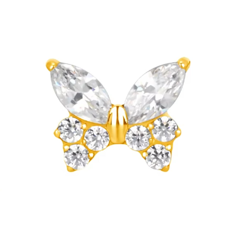 Titanium 16G (1.2MM) Internally Threaded Butterfly Labret Stud