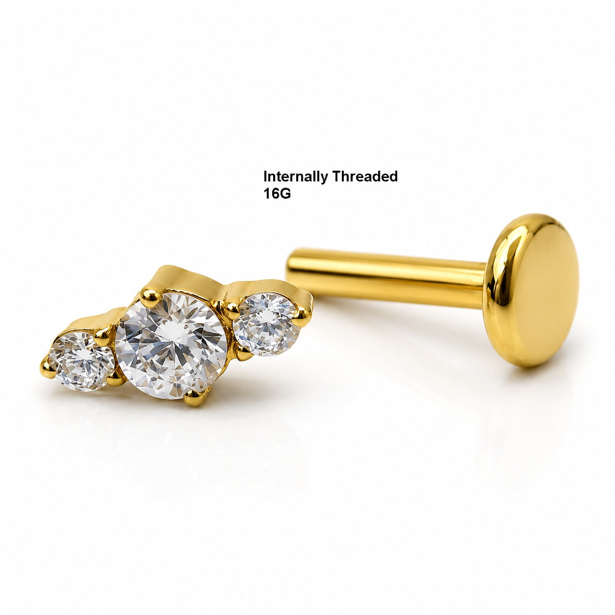 Titanium Triple Crystal Cluster Stud