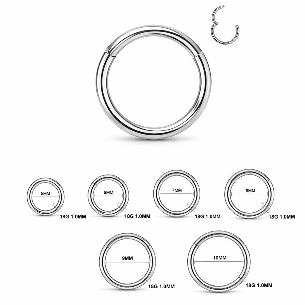 18K White Gold Classic Hinged Hoop Ring