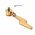 Titanium Lightning Bolt Dangle Stud