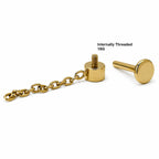 Titanium Solitaire Chain Dangle Stud