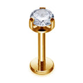 Titanium 16G (1.2MM) Internally Threaded Crystal Labret Stud