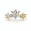 18K Yellow Gold Moissanite Cluster Stud – Internally Threaded (Sold Per Piece)