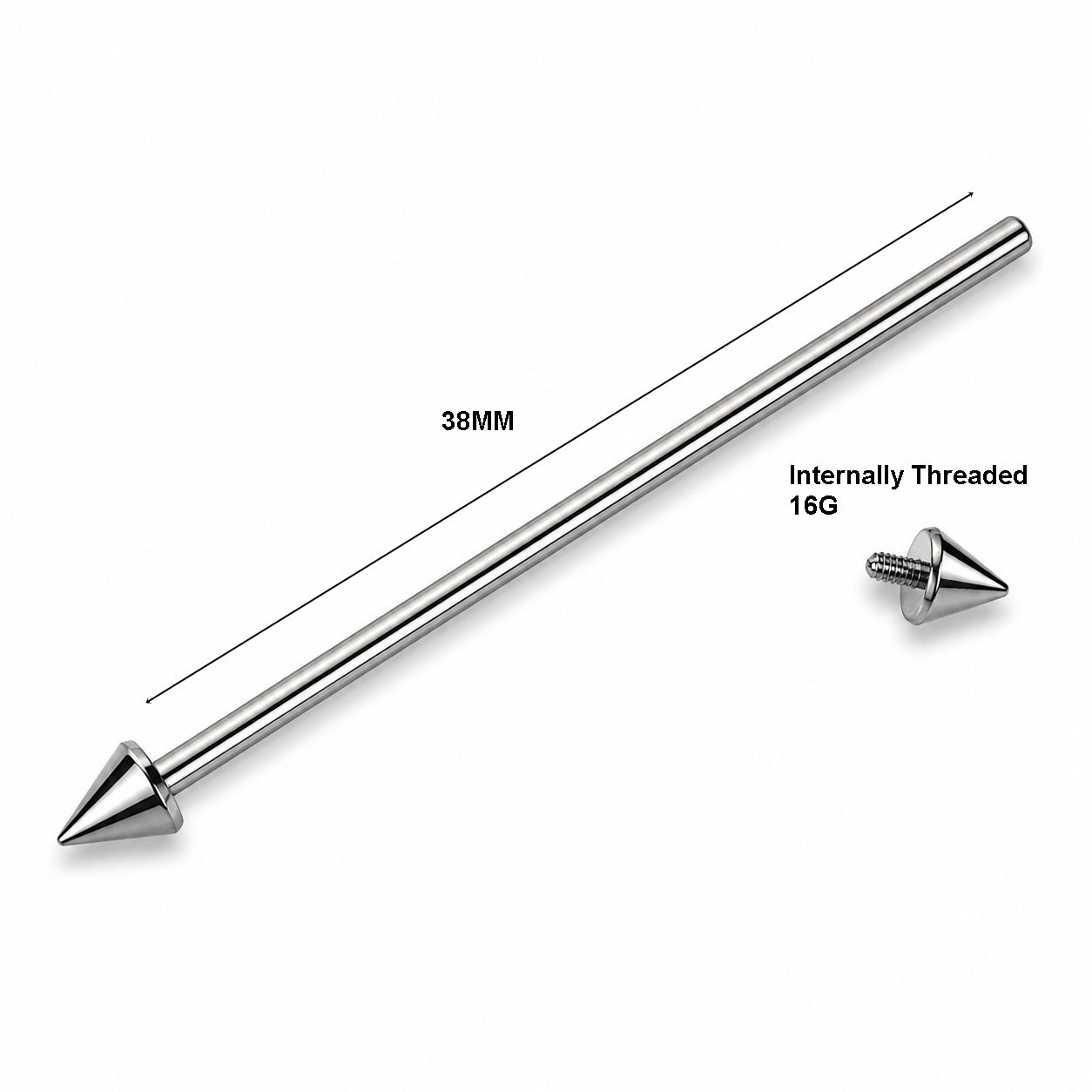  Titanium Industrial Piercing Bar – Spike Ends