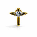 Titanium Angel Wing CZ Stud – Internally Threaded (16G)