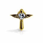 Titanium Angel Wing CZ Stud – Internally Threaded (16G)