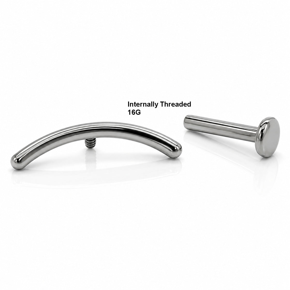 Minimal Curved Titanium Bar Stud