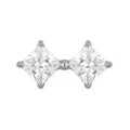 Titanium 16G (1.2MM) Internally Threaded Diamond Crystal Piercing Stud