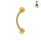 Titanium 16G (1.2MM) Internally Threaded Rook Eyebrow Piercing
