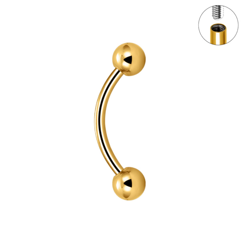 Titanium 16G (1.2MM) Internally Threaded Rook Eyebrow Piercing