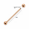 Implant-Grade Titanium Industrial Barbell Rose Gold Color