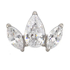 Titanium 3 Petal Lotus 16G (1.2MM) Internally Threaded Helix Ear Piercing Jewelry