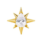 Titanium 16G (1.2MM) Internally Threaded Star with Zircon Piercing Stud